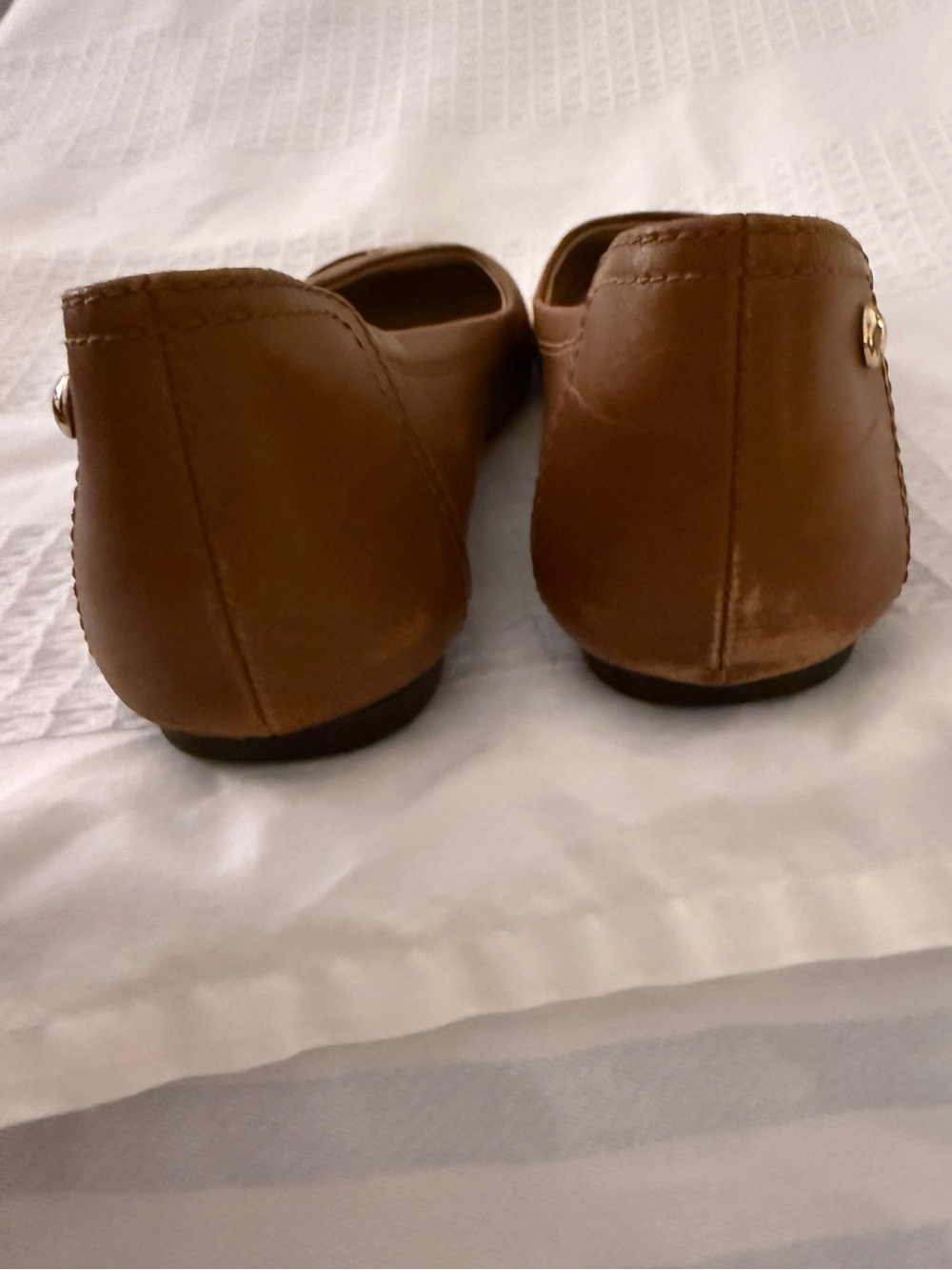 Coach Shoes Flats Women’s Brown Leather with Gold Size 8-Preowned - Picture 8 of 12